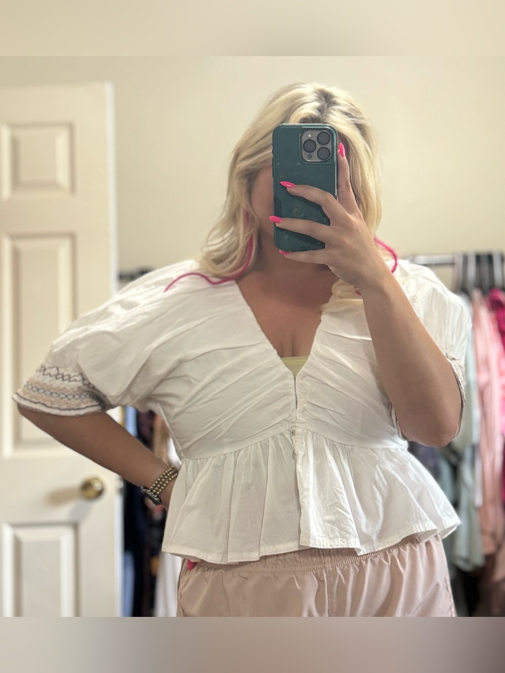 White Where We Met Cotton Button Down Blouse Free People S